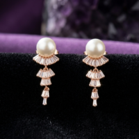 Imperial Blossom - Sterling Silver Pearl Drop Earrings