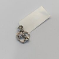 925 Sterling Silver Ocean Dolphin Heart Pendant