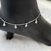 Silver Raindrop Chain Anklet