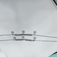 Silver Floral Cluster Anklet