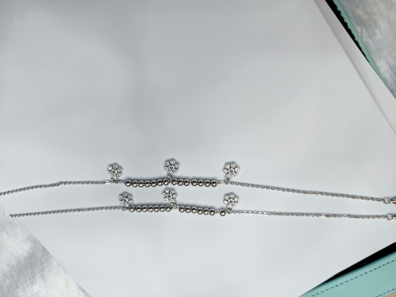 Silver Floral Cluster Anklet