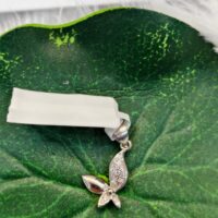 Sterling Silver Butterfly on Leaf Pendant