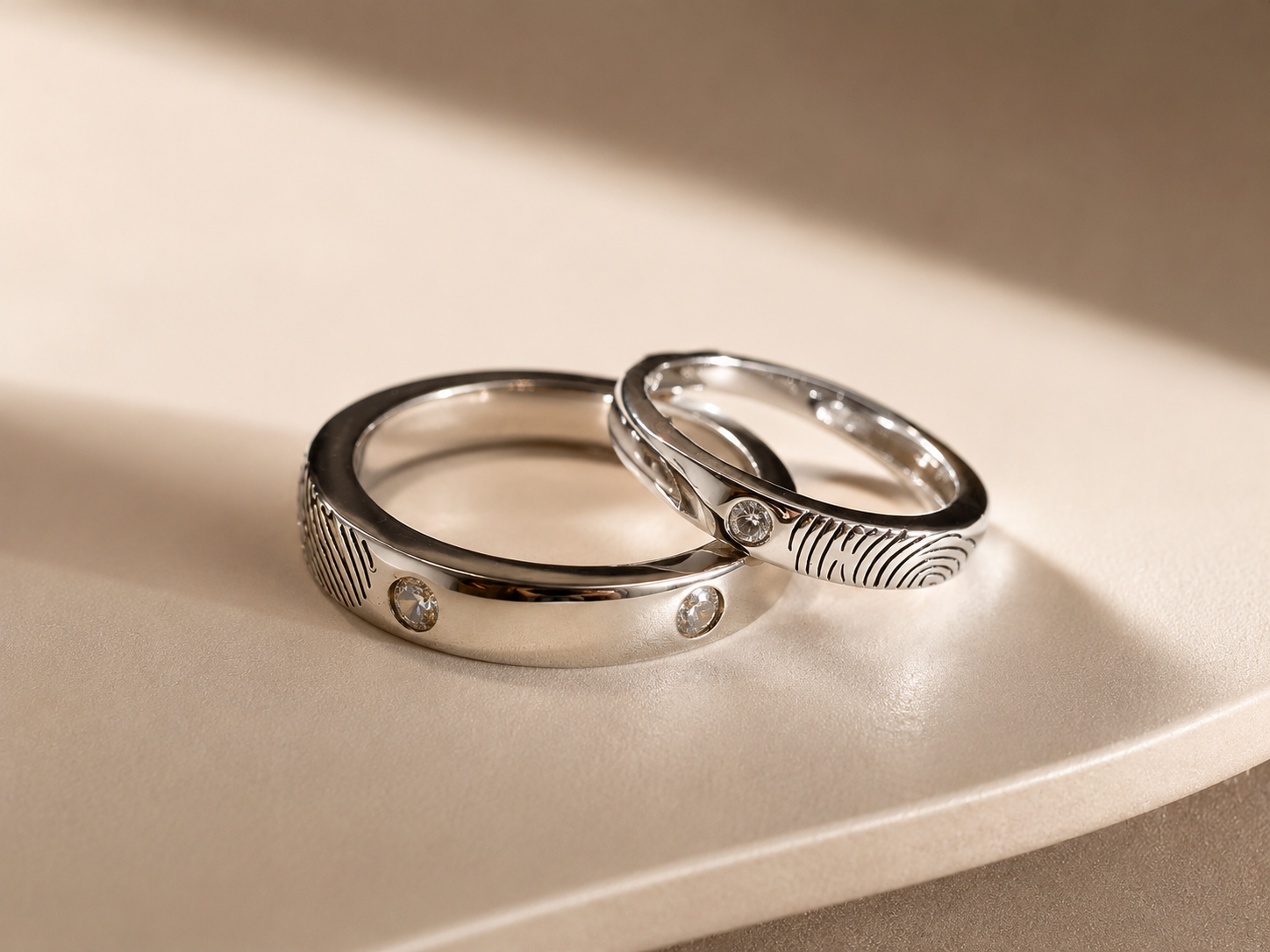Forever Interwined - Sterling Silver Matching Couple Rings (Set of 2)